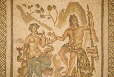 Mozaïek van Polyphemus en Galatea, uit de Hal van de Mozaïeken in het Alcazar van de Christelijke Koningen