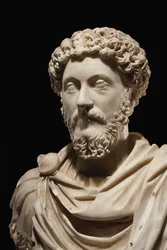 Portretbuste van keizer Marcus Aurelius, circa 170-180 n.Chr.