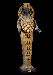 Romeinse kunst: Artemis van Efeze - Romeins beeldhouwwerk naar een Grieks origineel in Efeze - Sculptuur van albast en brons