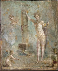 Romeinse kunst: ‘Narcissus’ - Fresco uit Pompeï, Nationaal Archeologisch Museum, Napels