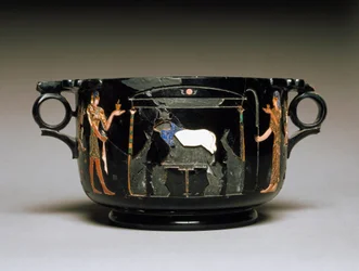 Romeinse kunst: beker met Egyptische motieven. 1e eeuw n.Chr. Uit Castellammare di Stabia. Hoogte 12 cm. Nationaal Archeologisch Museum, Napels
