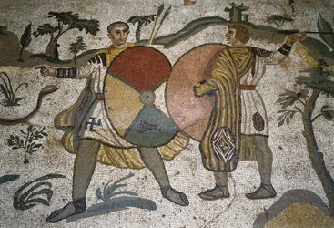Romeinse kunst: (detail) mozaïek 