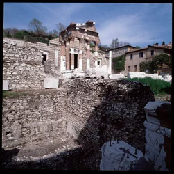 Romeinse kunst: uitzicht op het Capitool (capitolium), 73 n.Chr., Brescia, Italië