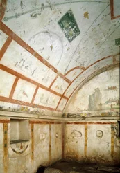 Romeinse kunst: uitzicht op het graf van Caivano.