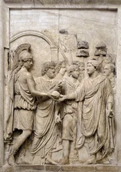 Plechtige intocht van keizer Hadrianus in Rome, 2e eeuw