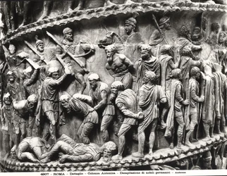 De onthoofding van Duitse edelen, detail van de Zuil van Marcus Aurelius