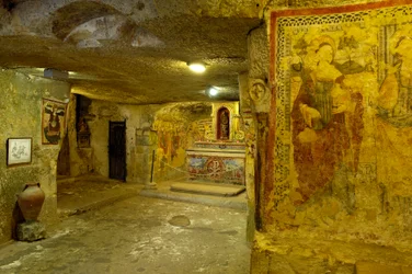 Uitzicht op de catacomben van Sint-Agatha in Rabat, Malta
