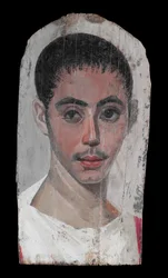 Portret van een Jongeling met een Chirurgische Snede in één Oog, 190-210 n.Chr.