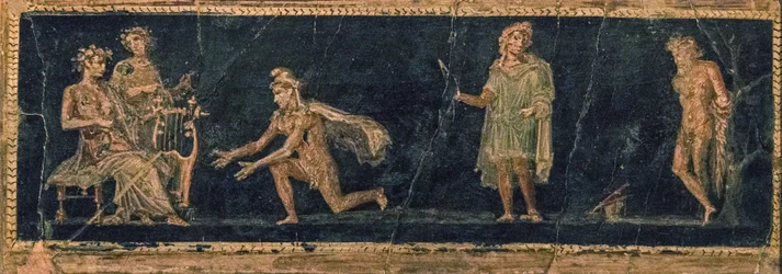 De muzikale wedstrijd tussen Apollo en Marsyas, 1e helft 1e eeuw na Christus