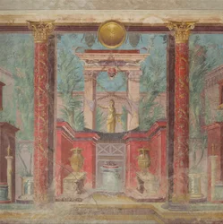 Muurschildering uit het cubiculum van een villa in Boscoreale, c.50-40 v.Chr.