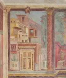 Muurschildering uit het cubiculum van een villa in Boscoreale, c.50-40 v.Chr.