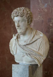 Kunst Rome Buste van de Romeinse keizer Marcus Aurelius (121 - 180 AD) marmer