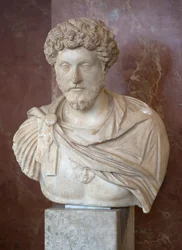 Kunst Rome Buste van de Romeinse keizer Marcus Aurelius (121 - 180 AD) marmer