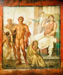 Fresco die de Marteling van Issone afbeeldt, uit het Huis van Vettii, Pompeii, Campania