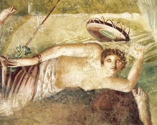 Fresco met slapende Maenade, uit Huis van de Citharist, Pompeii, Italië