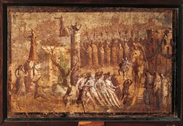 Het Trojaanse paard, fresco