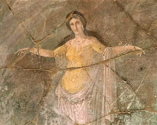 Italië, regio Campania, provincie Napels, Pompei, Huis van Priester Amandus, Fresco met Andromeda