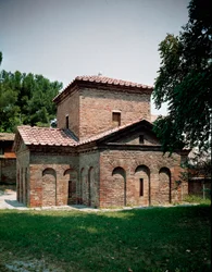 Mausoleum van Galla Placidia (390-450), Romeinse keizerin. Rond 425 Ravenna, Italië