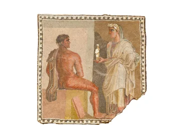 Mozaïek met Orestes en Iphigenia