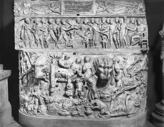 Sarcophagus met de dood van Alcestis