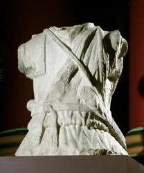 Gesneden torso van een ruiter (marmer)