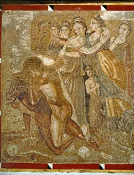 Theseus en Minotaurus Romeins mozaïek