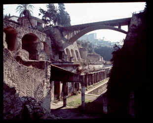 Uitzicht op de oostelijke zone van Herculaneum, 5e eeuw v.Chr.-1e eeuw n.Chr.