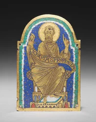 Plaquette: Zittende profeet van een reliekschrijn: Achapias
