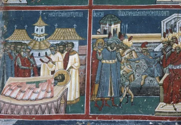 Detail van de noordmuur van de kerk, ca. 1601