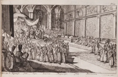 Een scène aan het koninklijk hof van Tsaar Alexis Mikhailovich, 1677