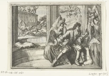 Titelblad voor het pamflet: De Hobbel in de Wacht, op de Haasejagt, 1702