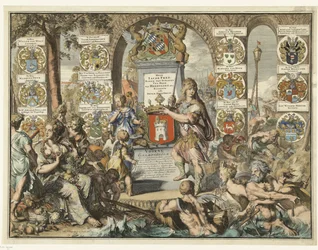 Titelprent Caartboeck van Voorne, 1701