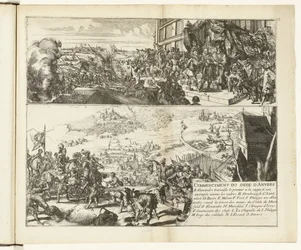 Twee voorstellingen over het beleg van Antwerpen door de hertog van Parma, 1584-1585