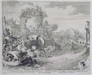 Wenen Print Cyclus, Verovering van Tabor Eiland aan de rand van Leopoldstadt, 1683