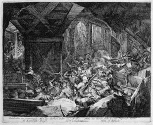 Wenen Print Cyclus, Ontdekking en vernietiging van een Turkse mijn onder het Keizerlijk Paleis, 1683