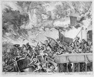 Wenen Print Cyclus, Explosie van een Mijnen en Tegenmijnen, Overval op de Turken, 1683