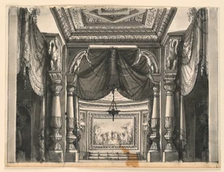 Toneelontwerp, interieur van oosters paleis