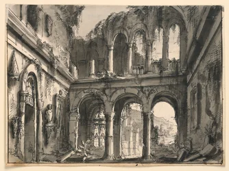 Toneelontwerp, Interieur van Vernield Renaissancepaleis