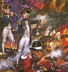 Nelson in de slag bij Trafalgar