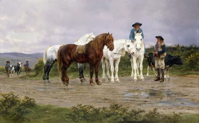 Boerenmarkt in de Pyreneeën, 1884