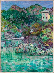 Zicht op San Fruttuoso, nabij Camogli
