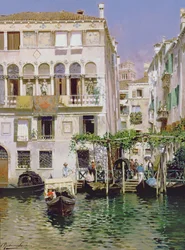 Een kanaalscène in Venetië