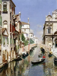 Een Venetiaans Kanaal met de Scuola Grande di San Marco en Campo San Giovanni e Paolo, Venetië