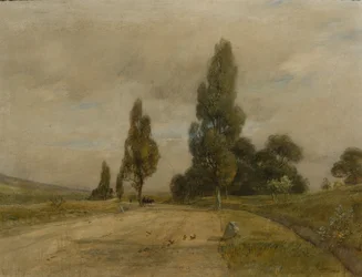 Straat bij Deutsch-Altenburg aan de voet van de Turkenheuvel