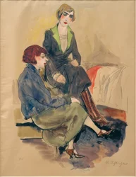 Twee zittende vrouwen