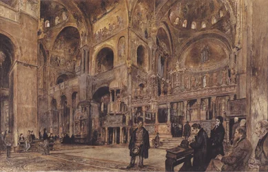 Duits: Binnenaanzicht van de San Marco-kerk in Venetië