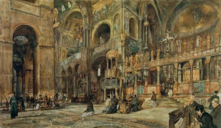 Interieur van de San Marco basiliek in Venetië