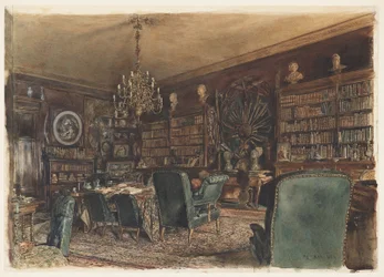 De Bibliotheek in het Appartement van Graaf Lanckoronski in Wenen, Riemergasse 8