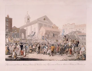 Verkiezing in Covent Garden, Londen, 1818