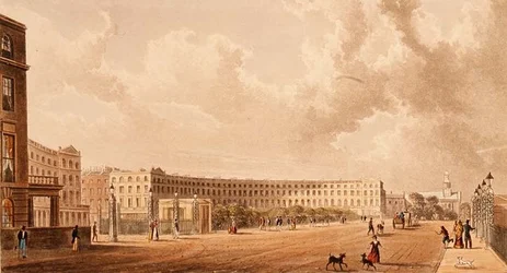 De Crescent, Portland Place, aquatint gepubliceerd in 1822